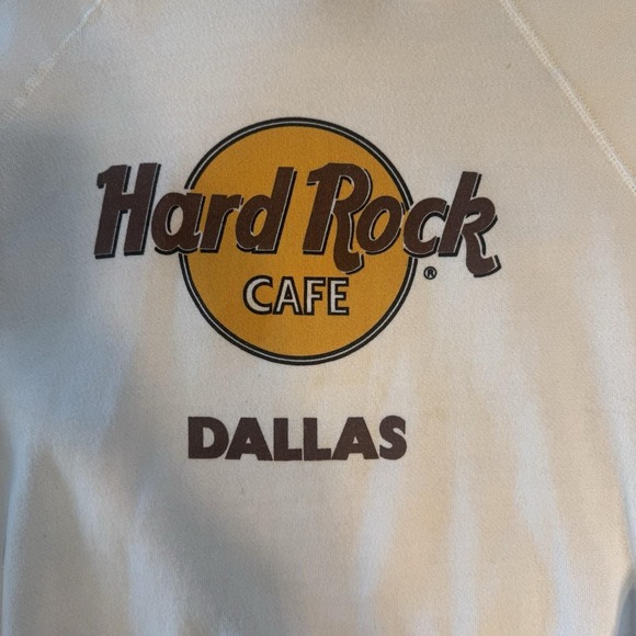 Vintage‎ 80s Hard Rock Cafe Dallas Sweatshirt BW  USA XL Rare - Picture 4 of 9